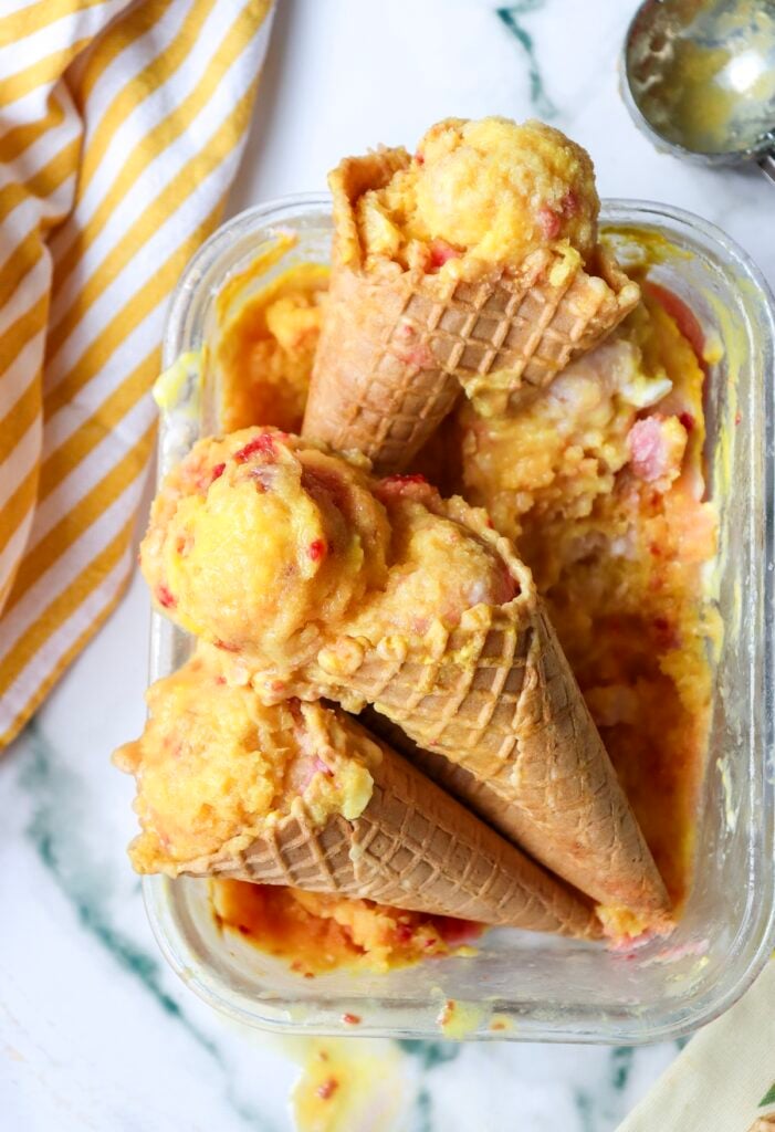 homemade rainbow sherbet sorbet