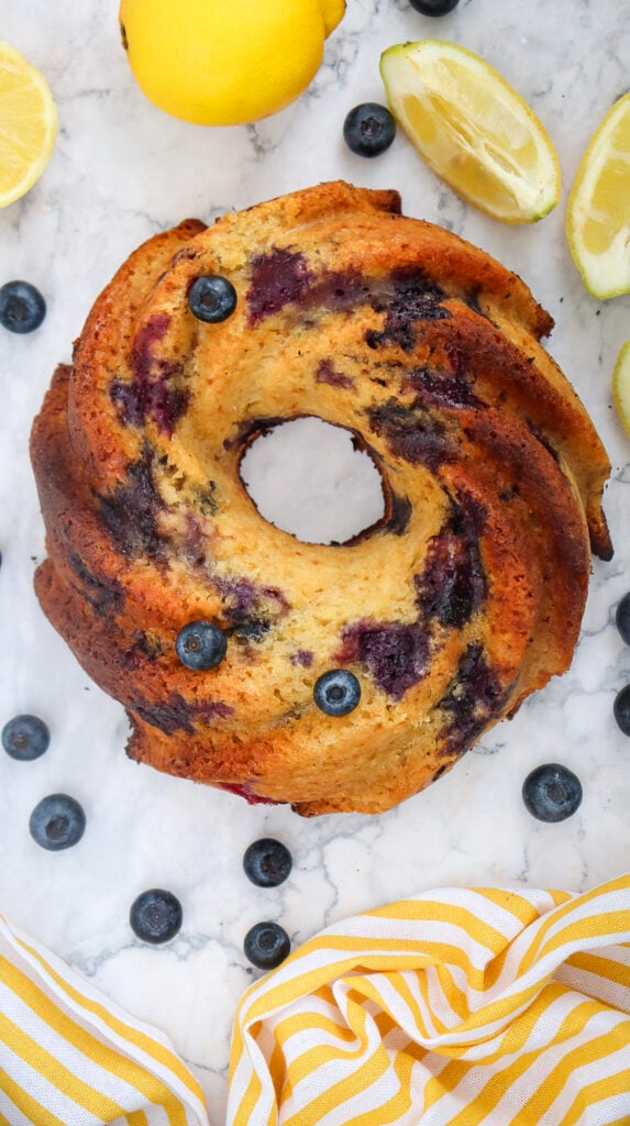 cooling blueberry bundt cake