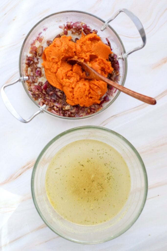 creamy pumpkin soup process