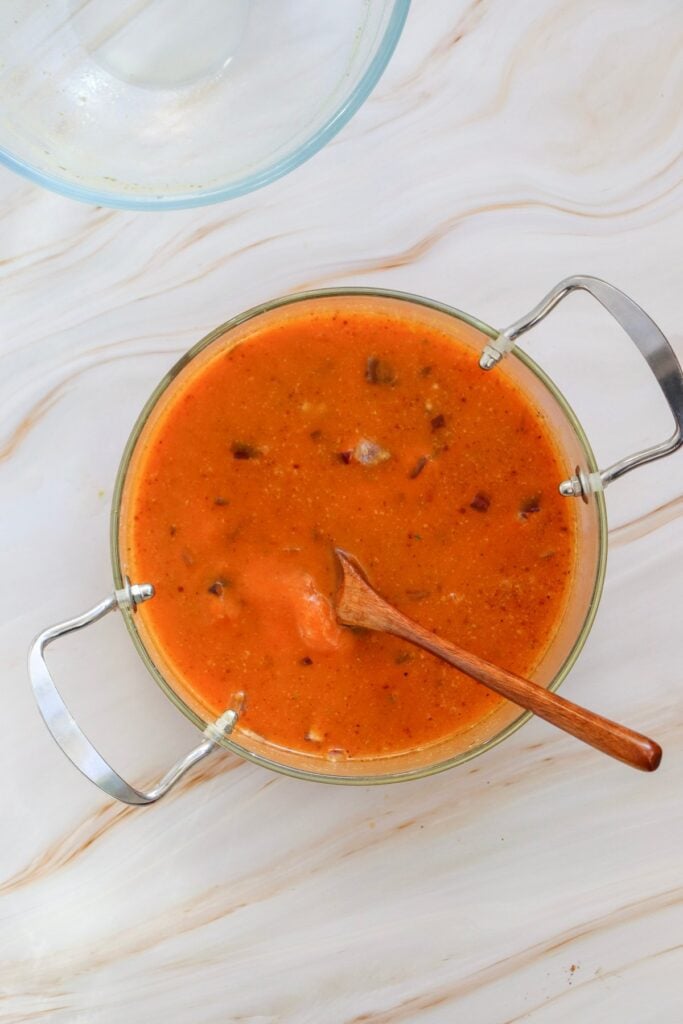 creamy pumpkin soup stir