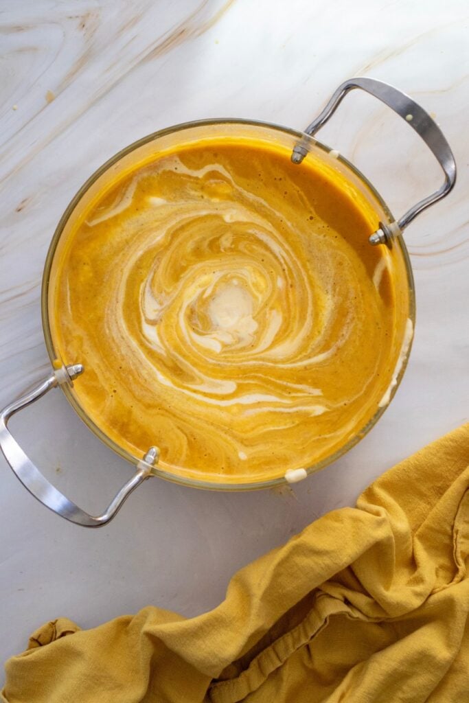 creamy pumpkin soup process