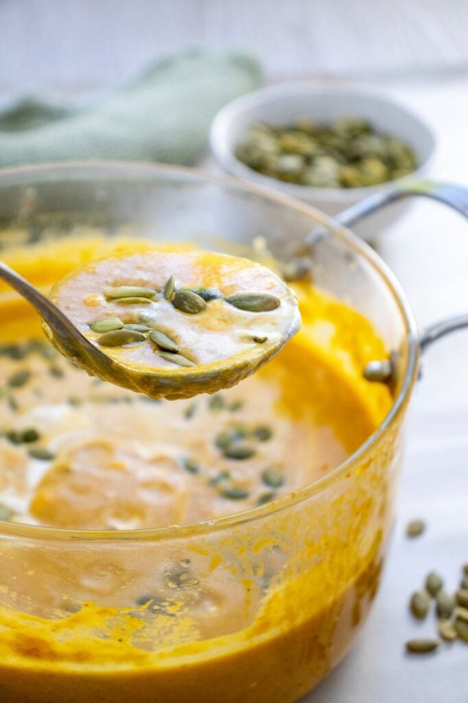 creamy pumpkin soup serve