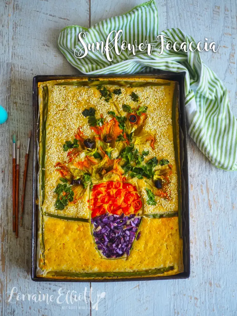 sunflower focaccia art