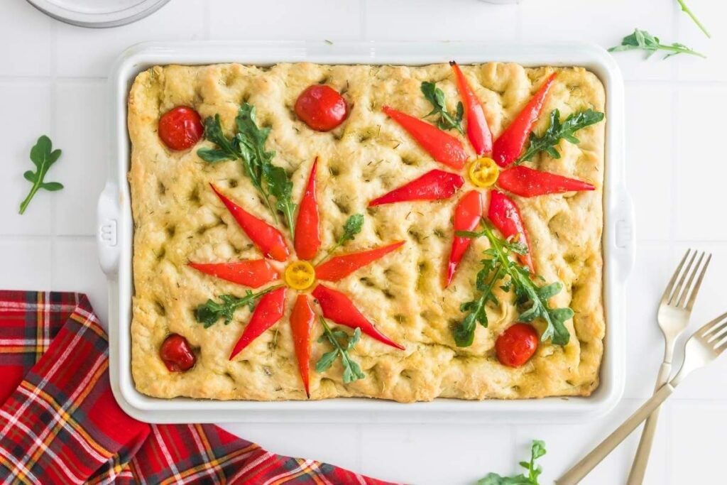 poinsettia focaccia