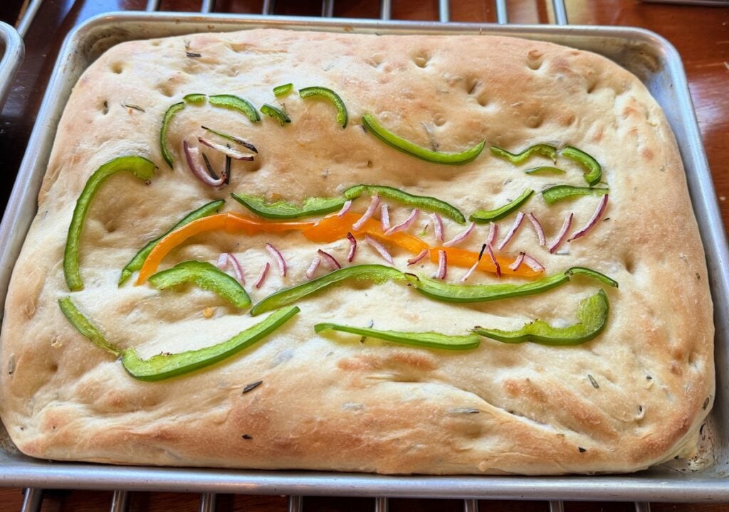 gator focaccia art