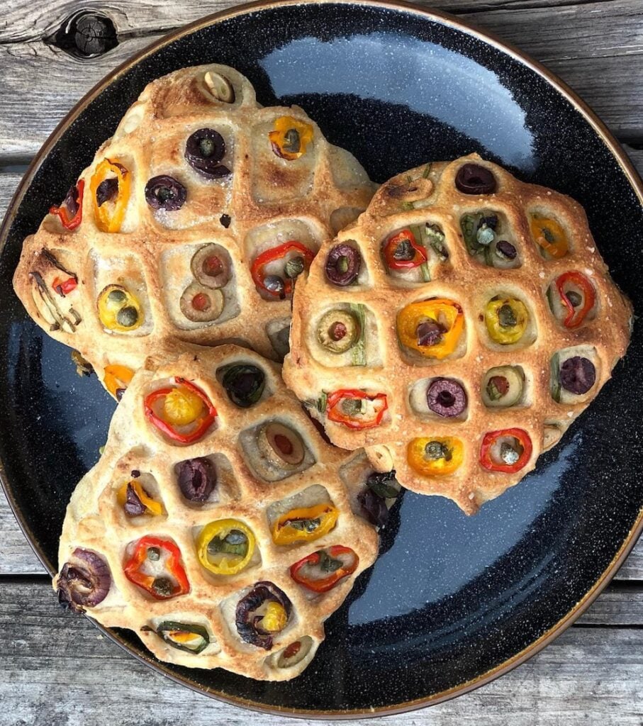 quilted focaccia buns